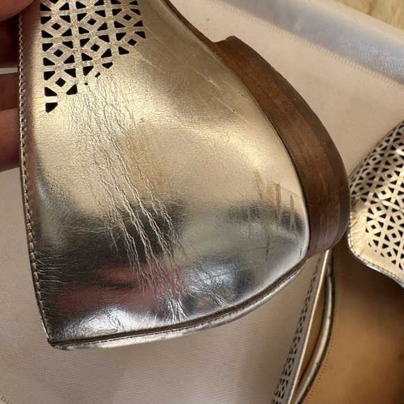 J.Crew Italian Leather Silver Loafers – Beautiful & Chic - Picture 5 of 14